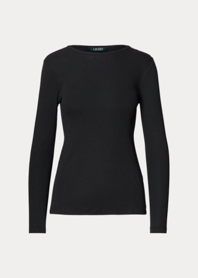 Women's Ralph Lauren Button-Shoulder Crewneck Tops | 792316EBP